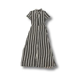 Button-up Striped Maxi Dress